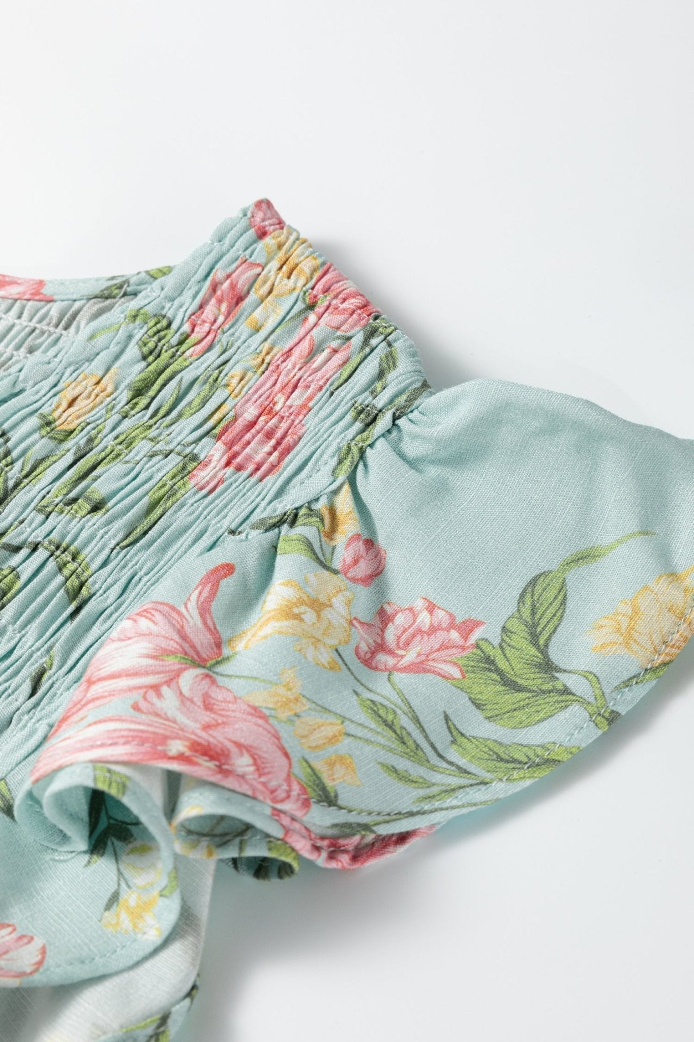Floral Smocked V-Neck Ruffle Tiered Maxi Dress - Rooted & Reckless Co.