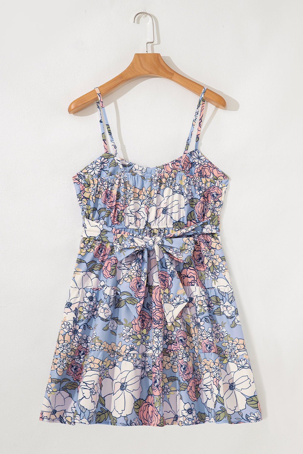 Floral Spaghetti Strap Tiered Mini Dress - Rooted & Reckless Co.