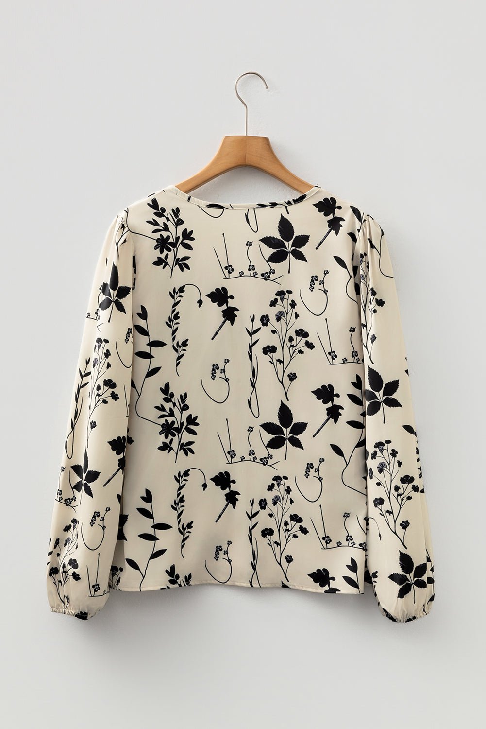 Floral Split Neck Long Sleeve Blouse - Rooted & Reckless Co.
