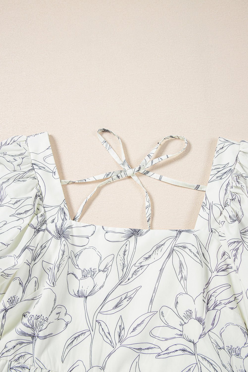Floral Square Neck Shirred Back Mini Dress - Rooted & Reckless Co.