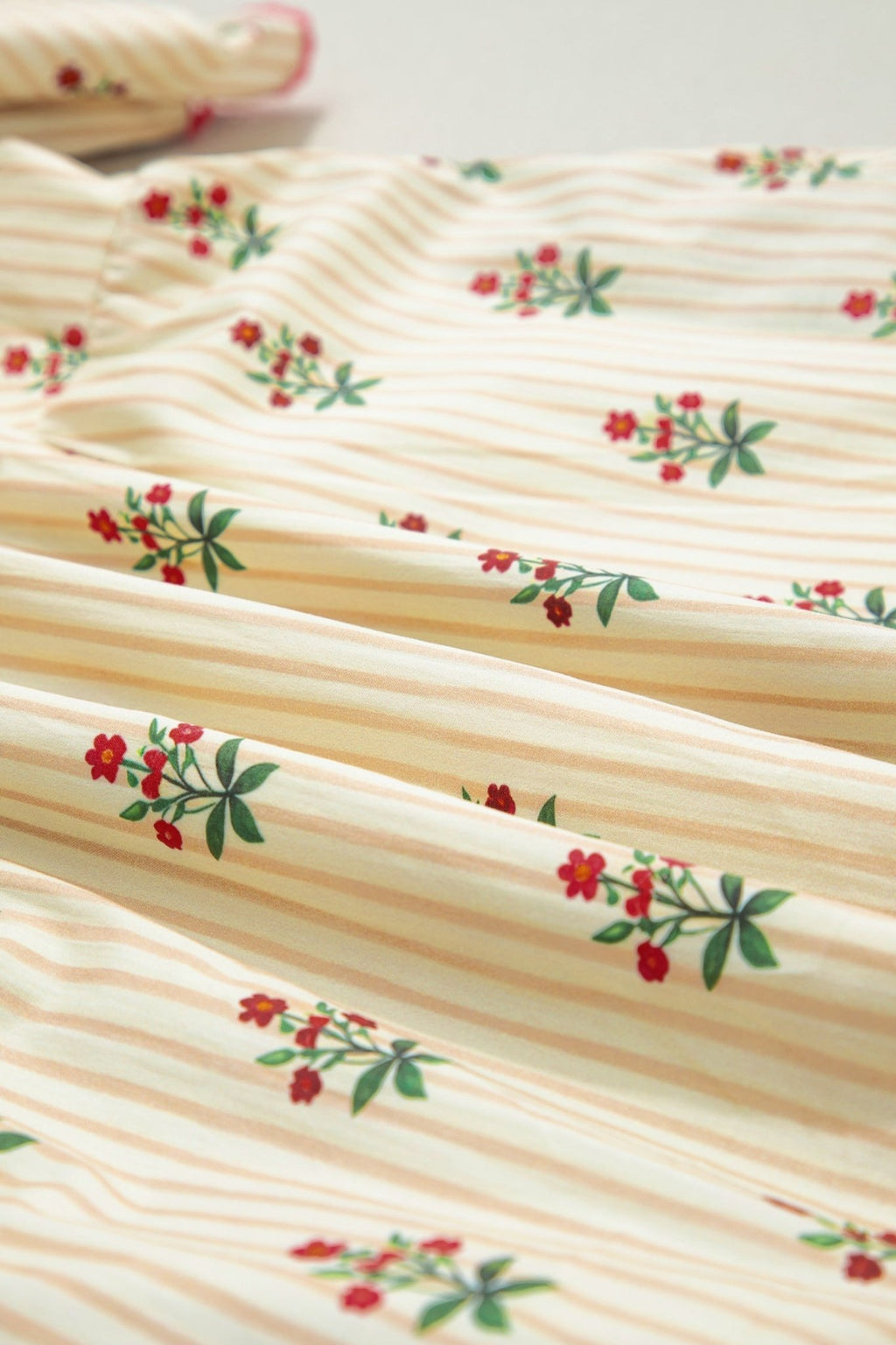 Floral Stripe Contrast Ruffle Hem Mini Dress - Rooted & Reckless Co.