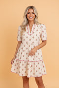 Floral Stripe Contrast Ruffle Hem Mini Dress - Rooted & Reckless Co.