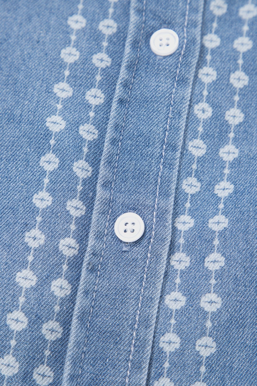 Floral Stripe Denim Buttoned Long Sleeve Shirt - Rooted & Reckless Co.