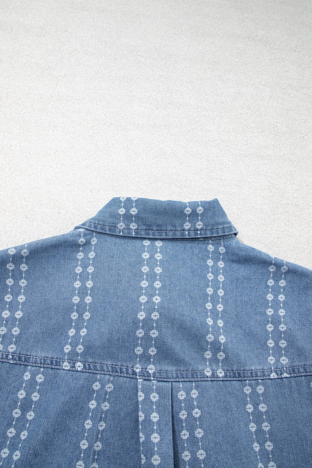 Floral Stripe Denim Buttoned Long Sleeve Shirt - Rooted & Reckless Co.