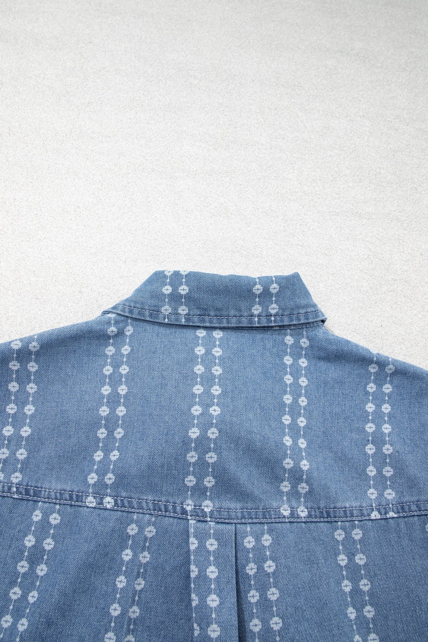 Floral Stripe Denim Buttoned Long Sleeve Shirt - Rooted & Reckless Co.
