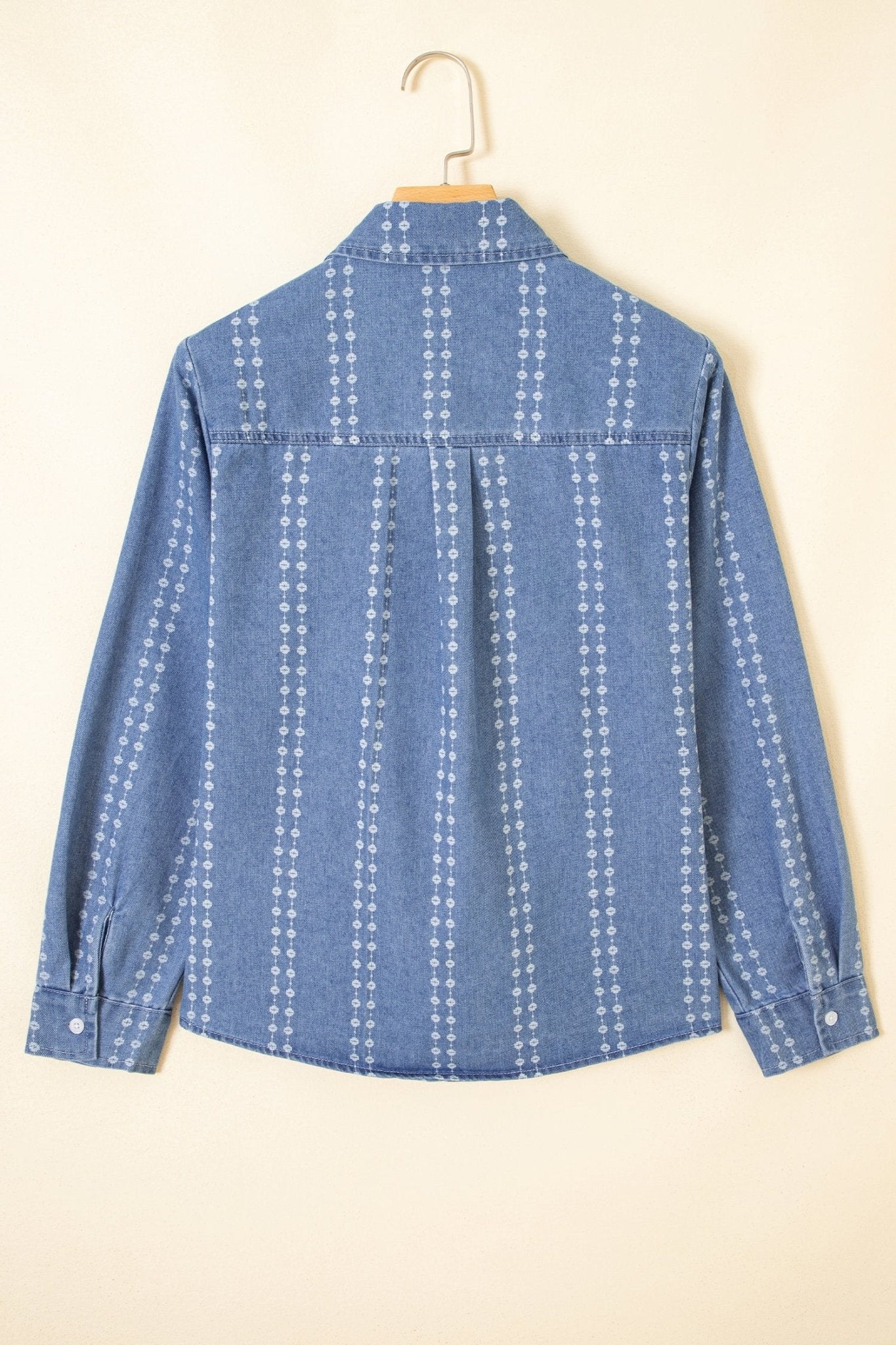 Floral Stripe Denim Buttoned Long Sleeve Shirt - Rooted & Reckless Co.