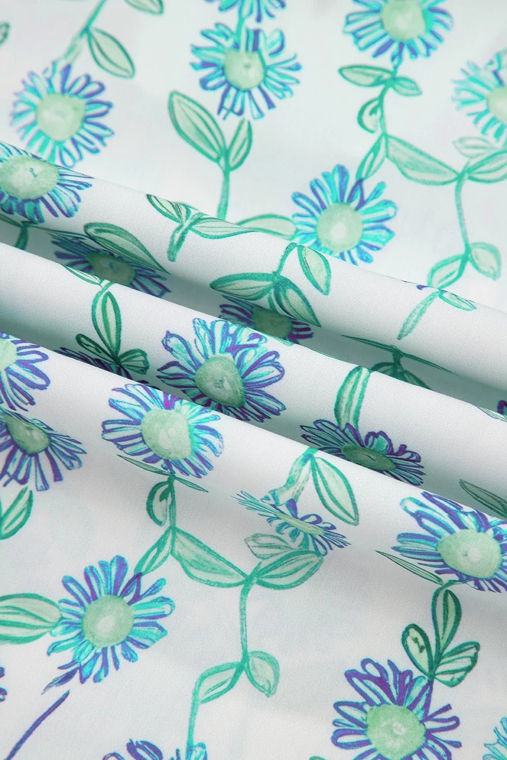 Floral Stripe Detail V-Neck Blouse - Rooted & Reckless Co.