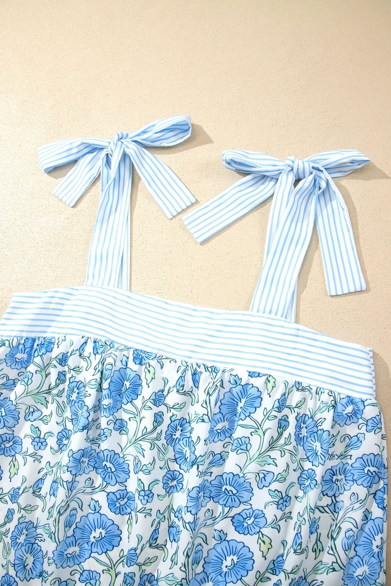 Floral Stripe Patchwork Top & Shorts Set - Rooted & Reckless Co.