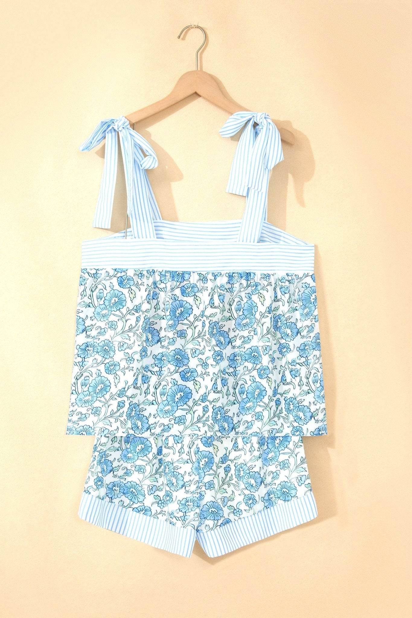 Floral Stripe Patchwork Top & Shorts Set - Rooted & Reckless Co.