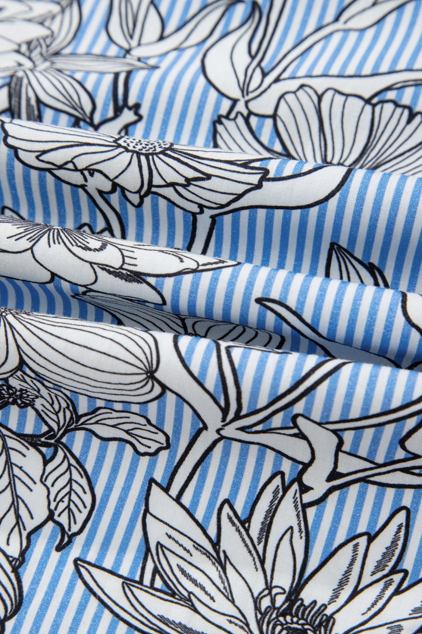 Floral Stripe Polo Collar Short Sleeve Blouse - Rooted & Reckless Co.