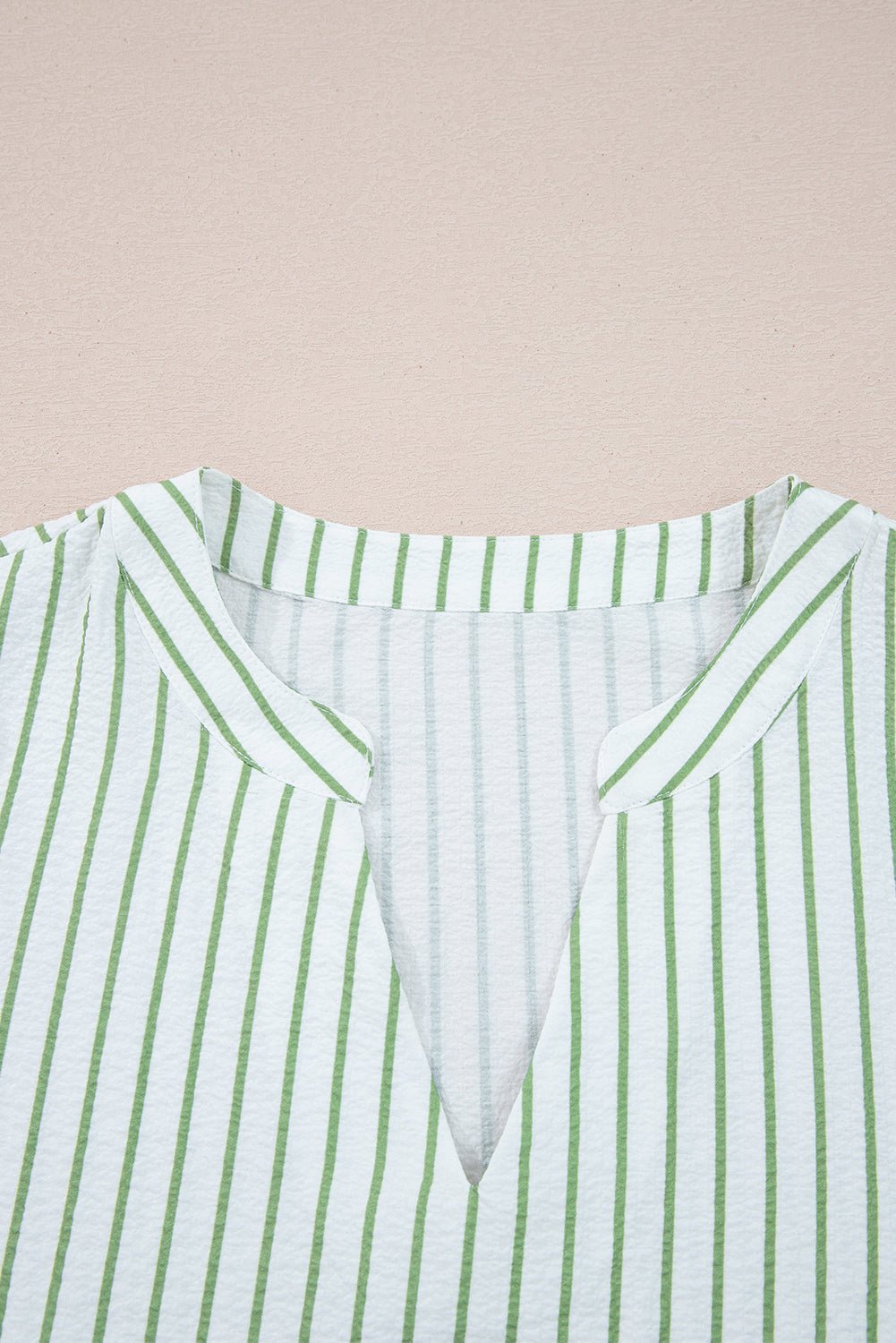 Floral Stripe Puff Sleeve Notched V-Neck Blouse - Rooted & Reckless Co.