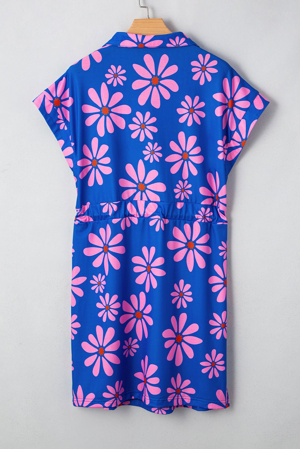 Floral Stripe Quarter-Zip Cap Sleeve Mini Dress - Rooted & Reckless Co.