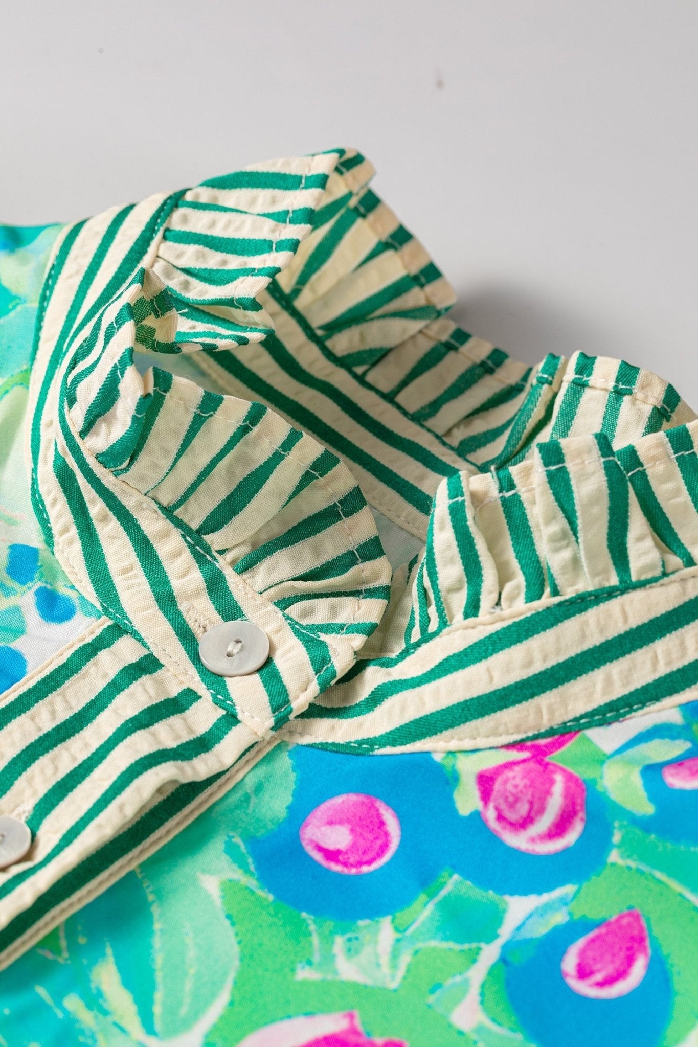 Floral Stripe Trim Button Down Vacation Dress - Rooted & Reckless Co.