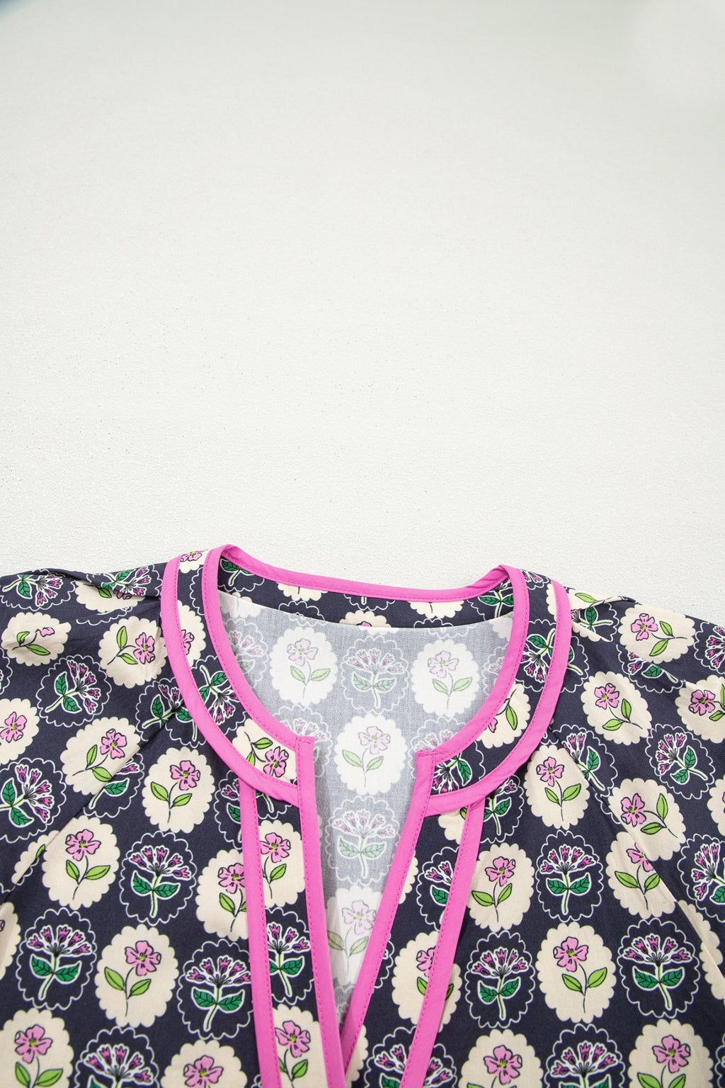 Floral Stripe Trim Short Sleeve Shift Dress - Rooted & Reckless Co.