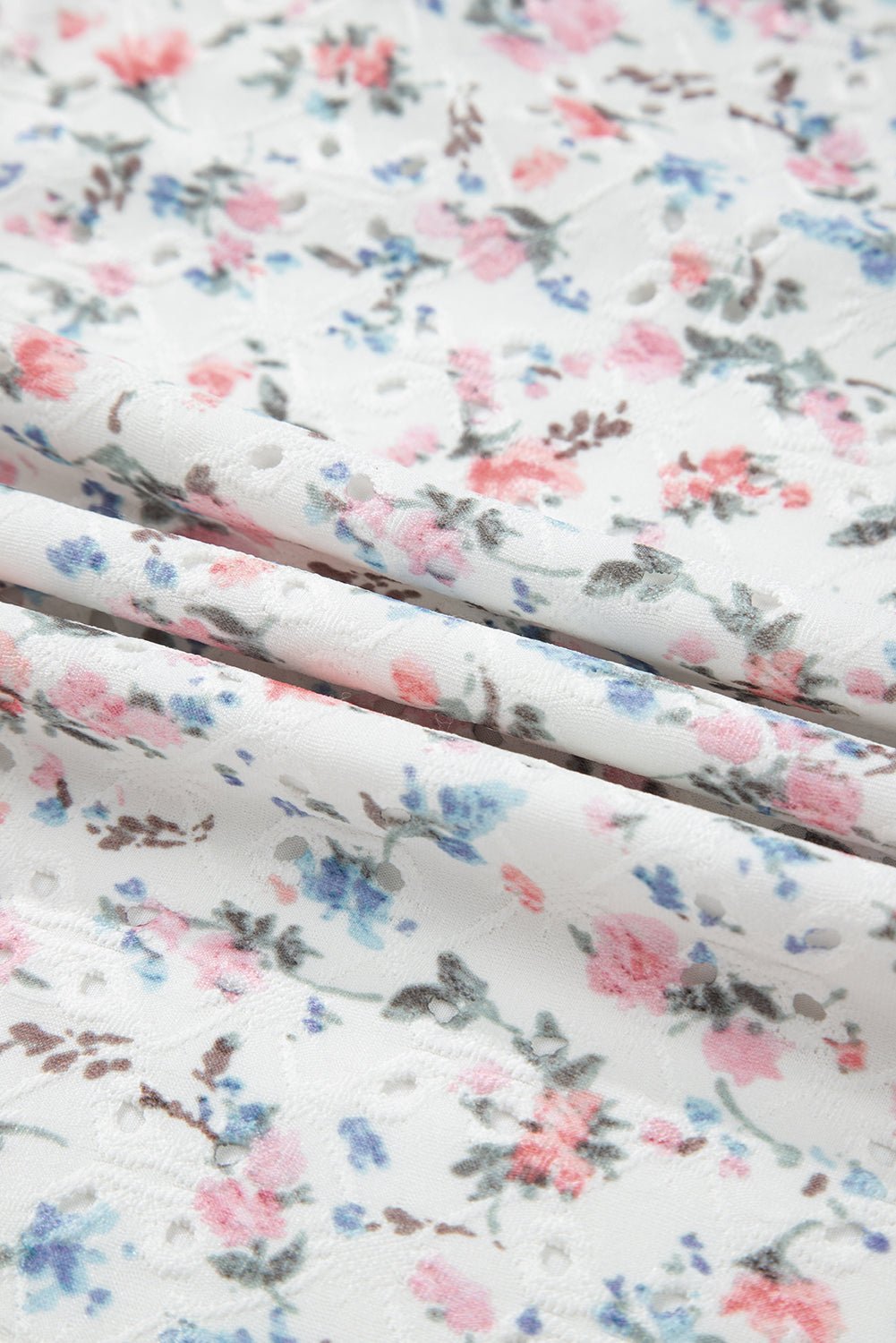 Floral Textured Square Neck Slim Fit Long Sleeve Top - Rooted & Reckless Co.