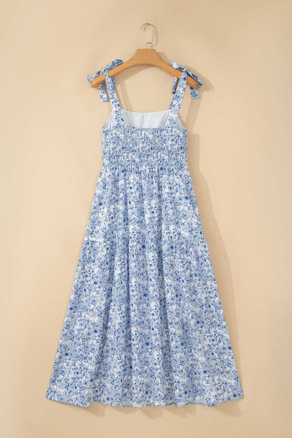 Floral Tie Strap Flared Maxi Dress - Rooted & Reckless Co.