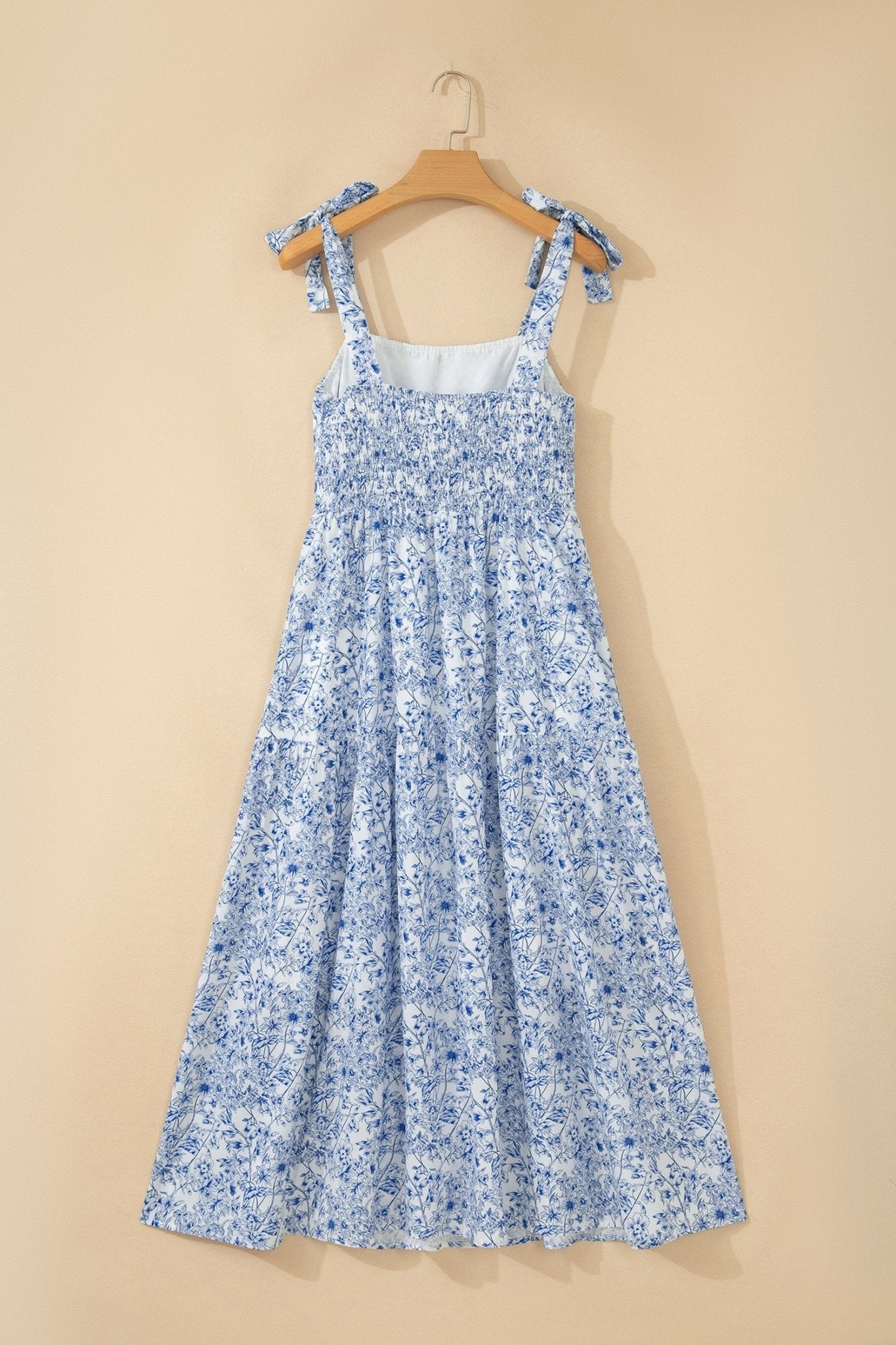 Floral Tie Strap Flared Maxi Dress - Rooted & Reckless Co.