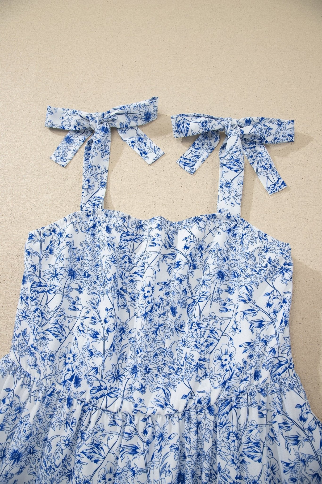 Floral Tie Strap Flared Maxi Dress - Rooted & Reckless Co.