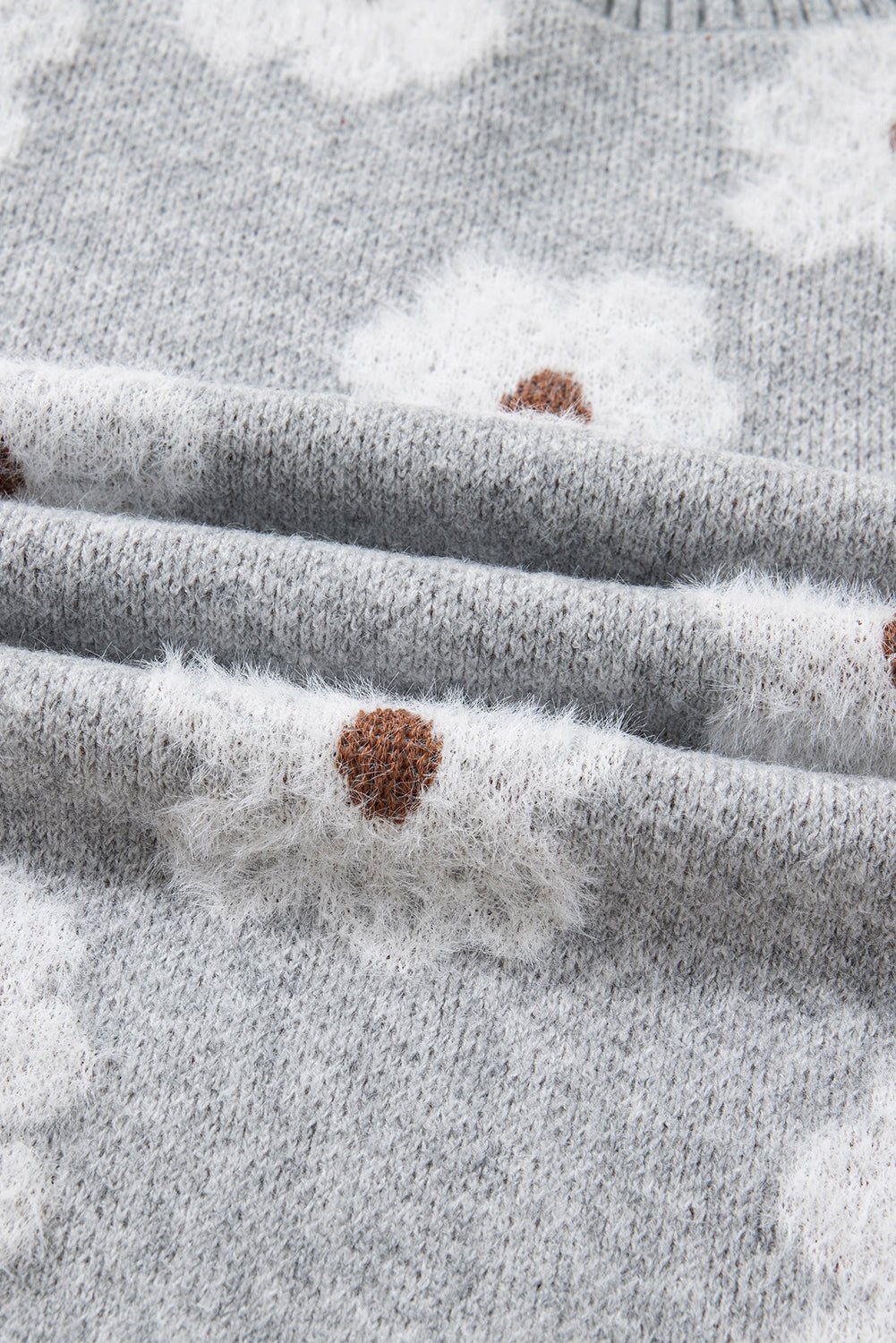 Floral V-Neck Drop Shoulder Baggy Sweater - Rooted & Reckless Co.