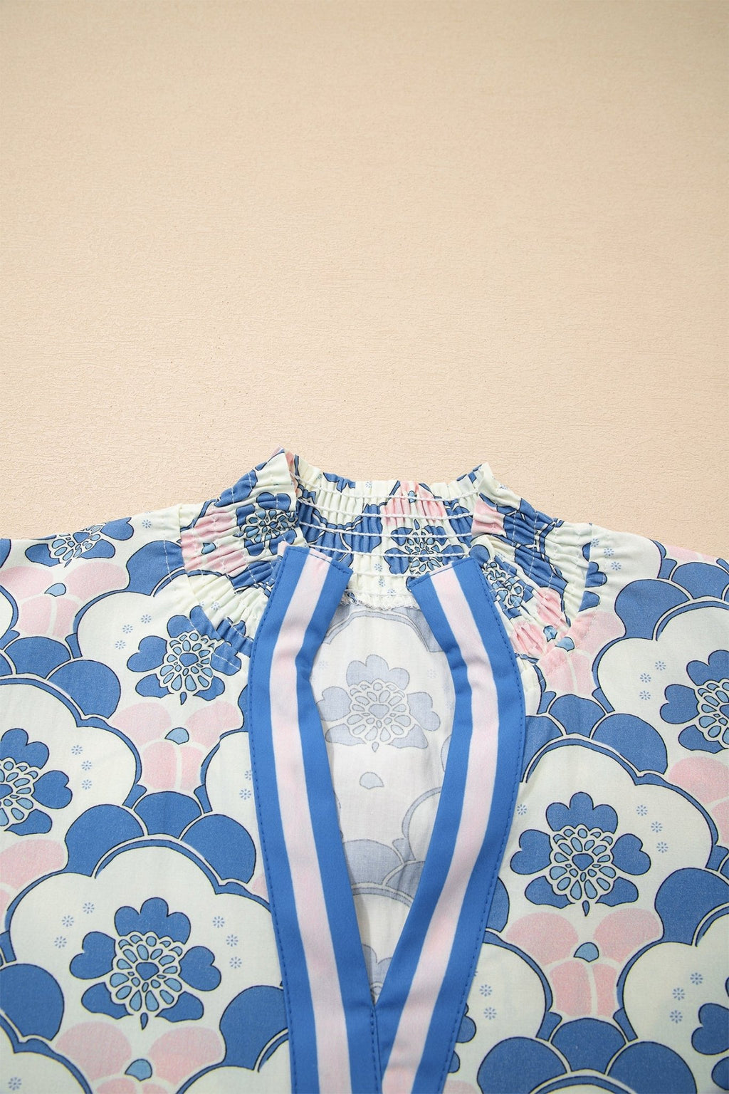 Floral V-Neck Flounced Short Sleeve Blouse - Rooted & Reckless Co.