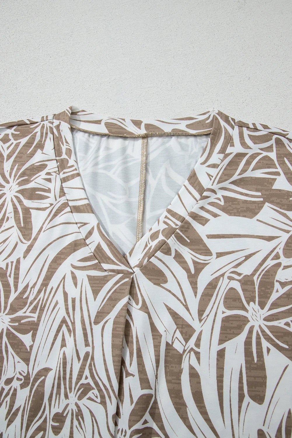 Floral V-Neck Short Sleeve Loose Blouse - Rooted & Reckless Co.