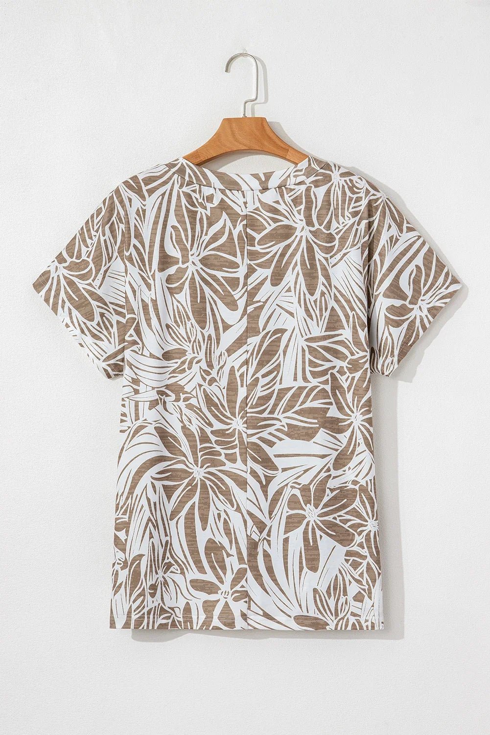 Floral V-Neck Short Sleeve Loose Blouse - Rooted & Reckless Co.