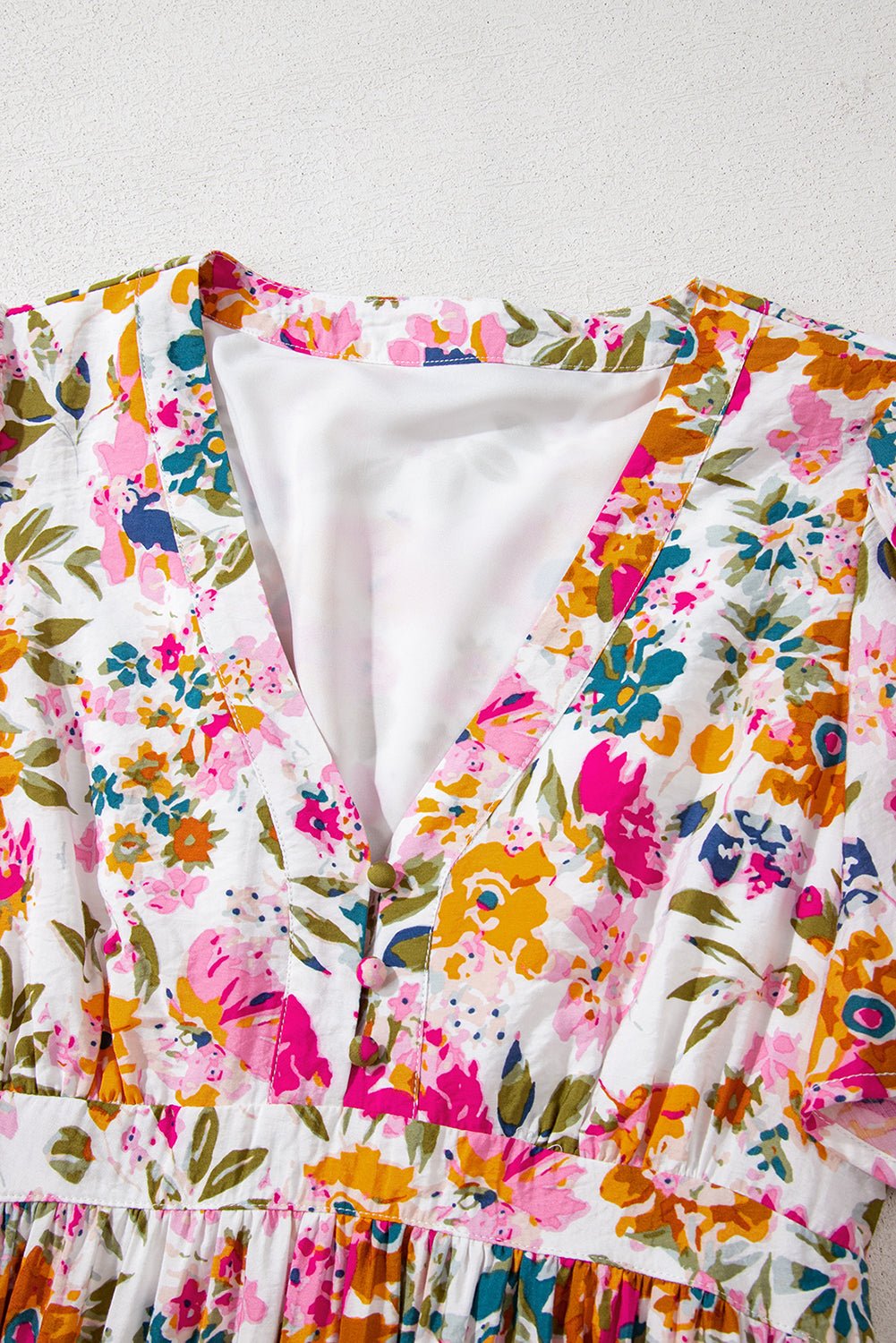 Floral V-Neck Short Sleeve Maxi Dress - Rooted & Reckless Co.