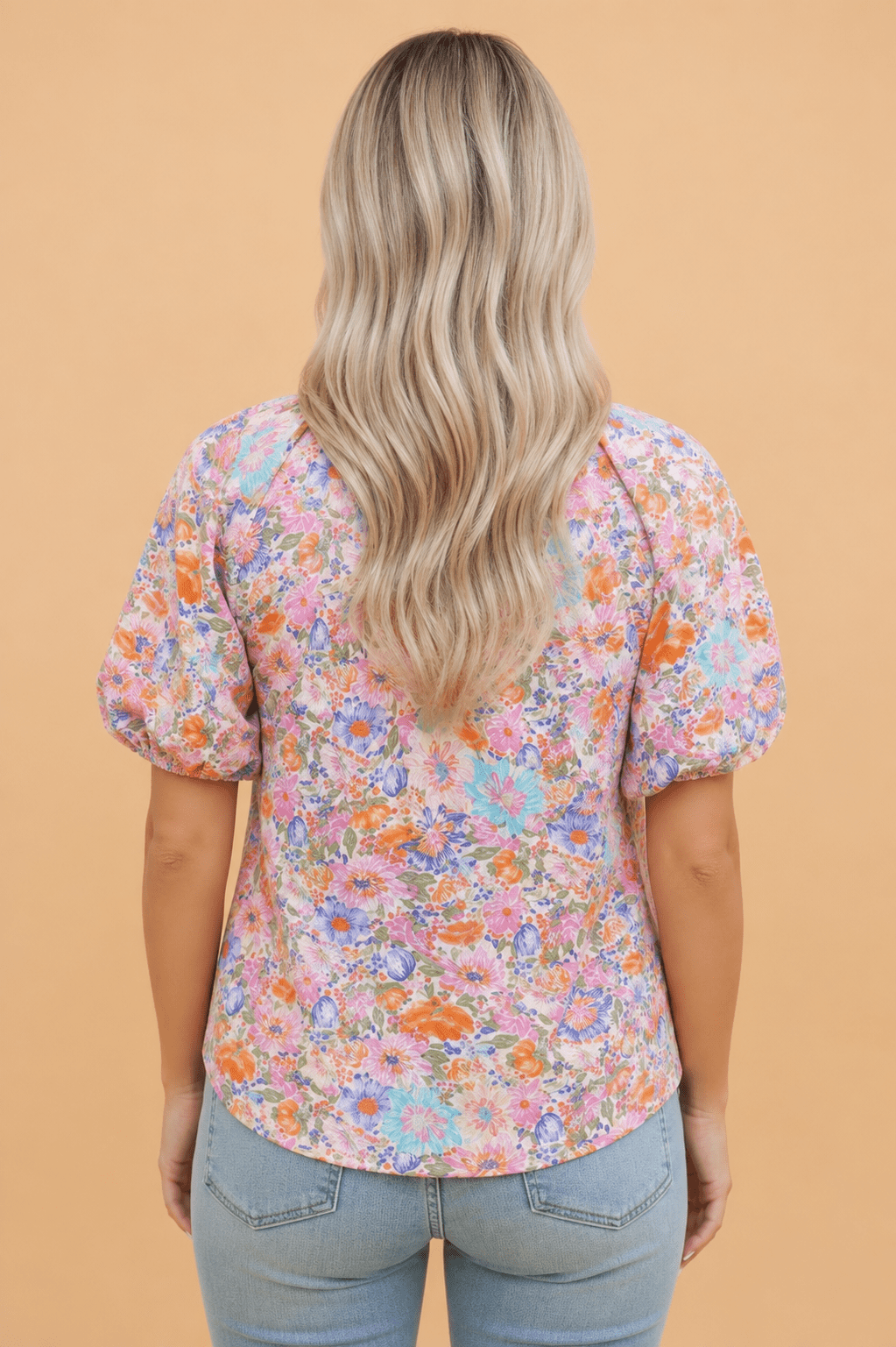 Floral V-Neck Short Sleeve Shift Blouse - Rooted & Reckless Co.