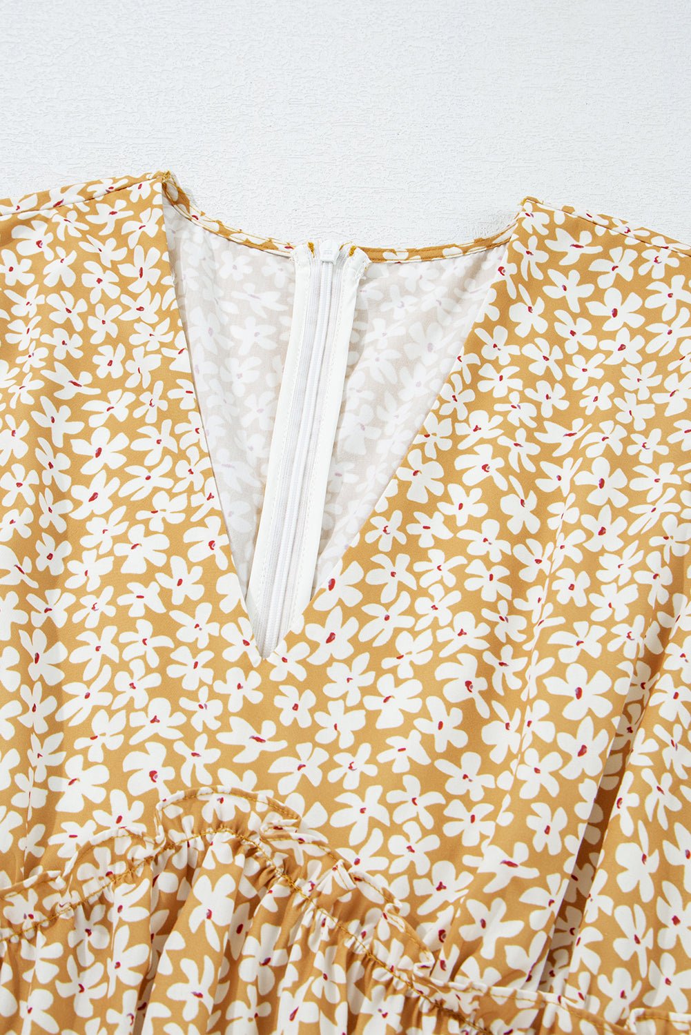 Floral V-Neck Short Sleeve Tiered Mini Dress - Rooted & Reckless Co.
