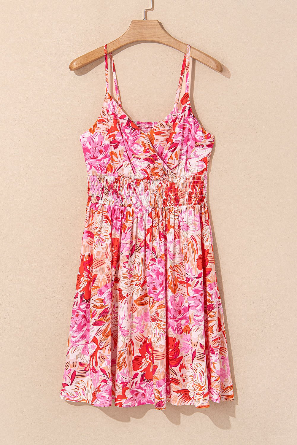 Floral Wrap V-Neck Spaghetti Strap Dress - Rooted & Reckless Co.