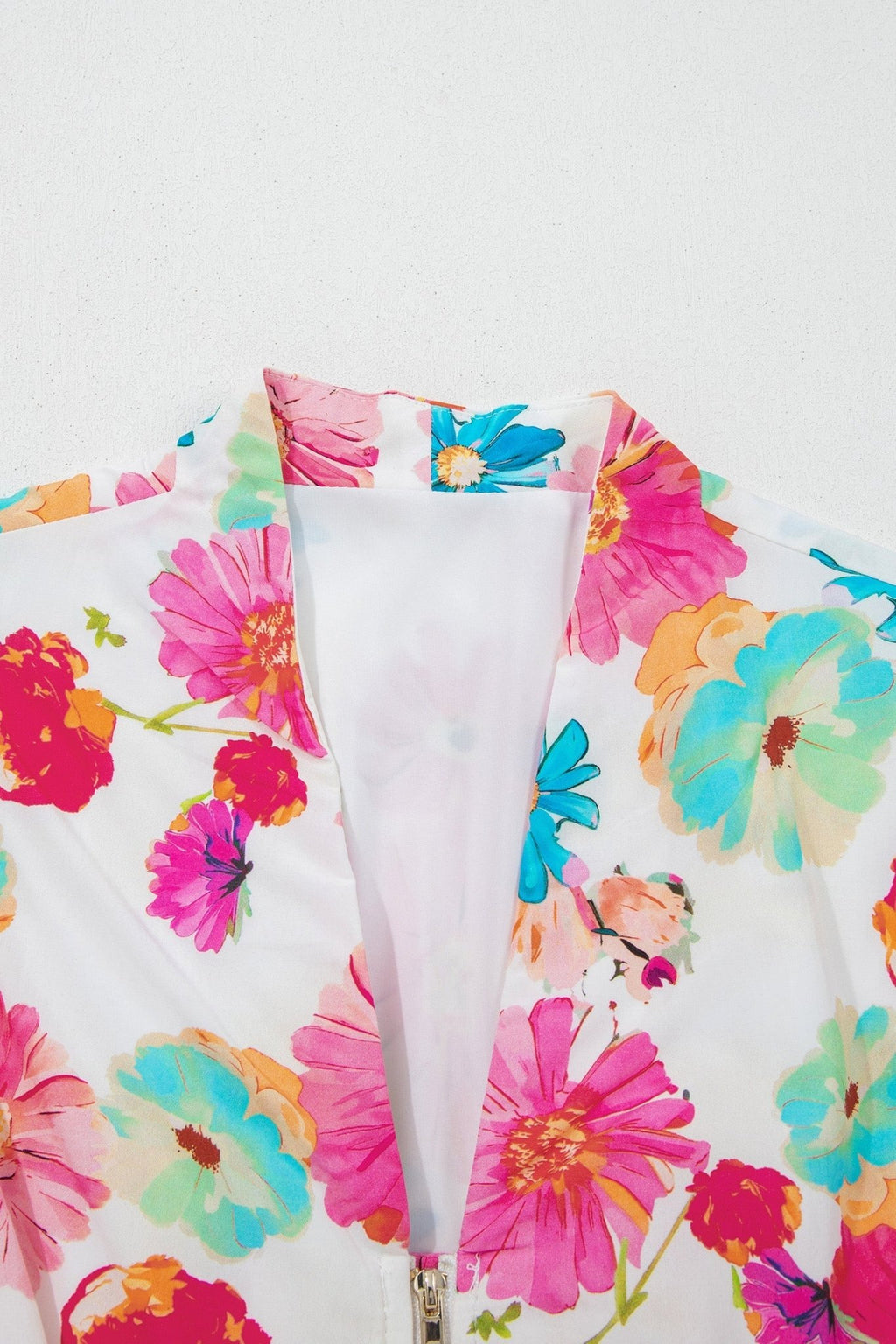 Floral Zip Up V-Neck Smocked Flared Mini Dress - Rooted & Reckless Co.