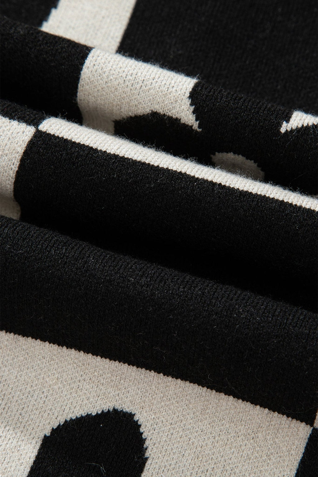 Flower Checker Henley Baggy Sweater - Rooted & Reckless Co.