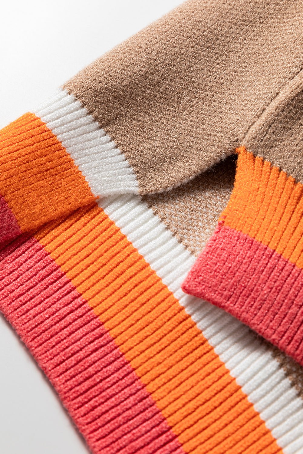 Flower Colorblock Contrast Stripe Baggy Sweater - Rooted & Reckless Co.