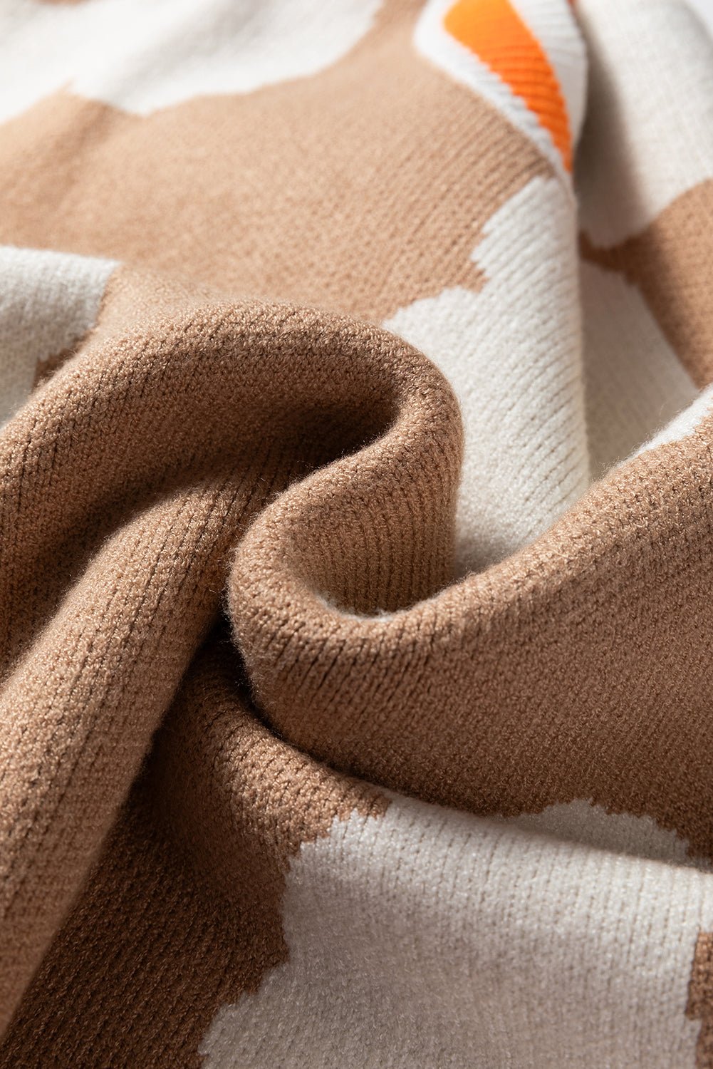 Flower Colorblock Contrast Stripe Baggy Sweater - Rooted & Reckless Co.