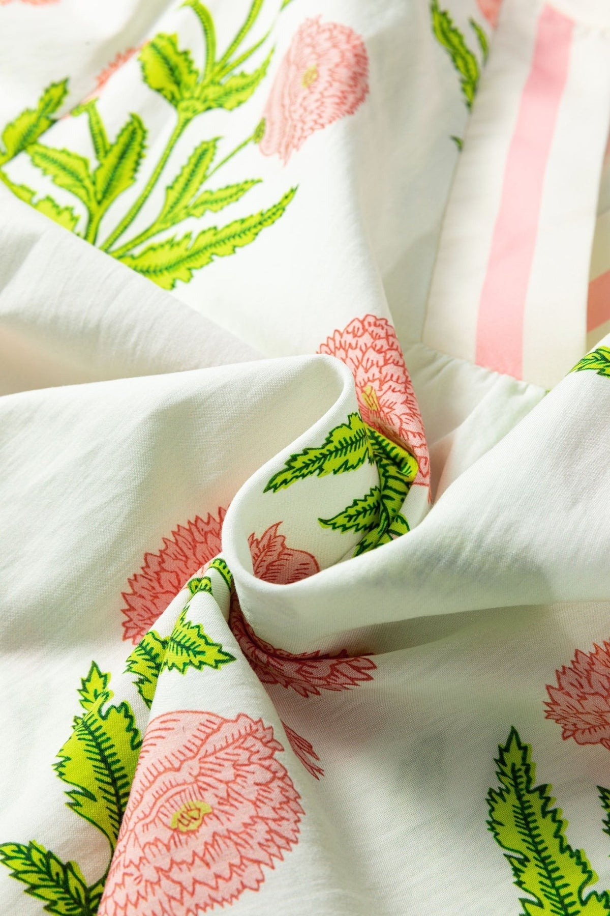 Flower Contrast V-Neck 3/4 Sleeve Blouse - Rooted & Reckless Co.