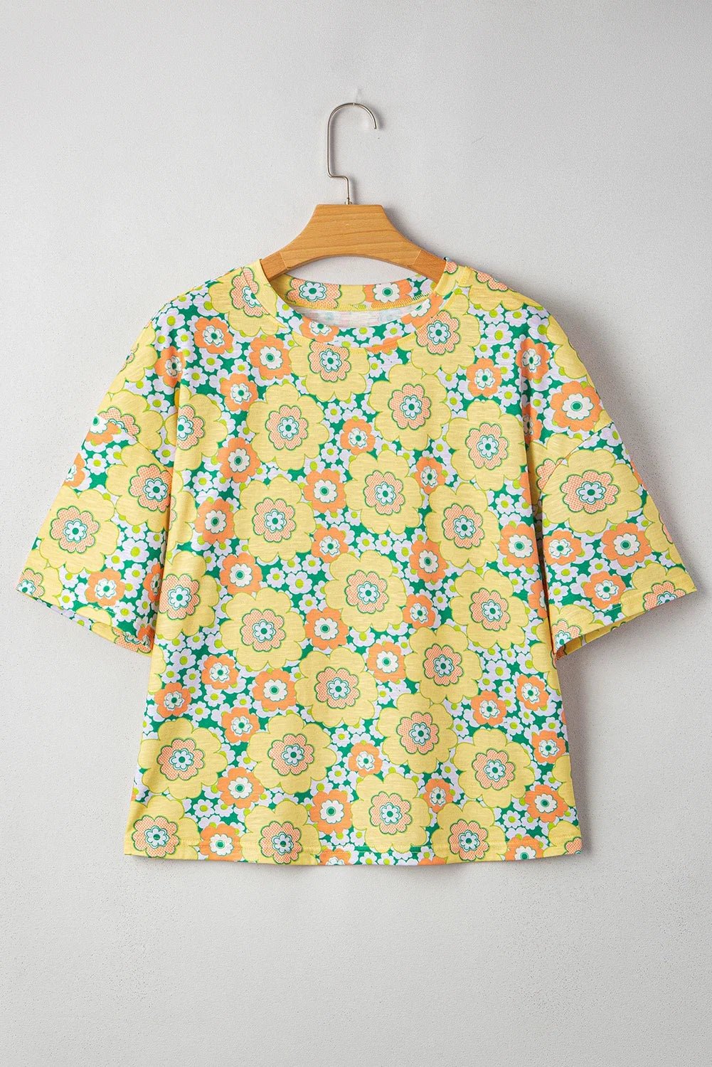 Flower Drop Shoulder Short Sleeve T-Shirt - Rooted & Reckless Co.