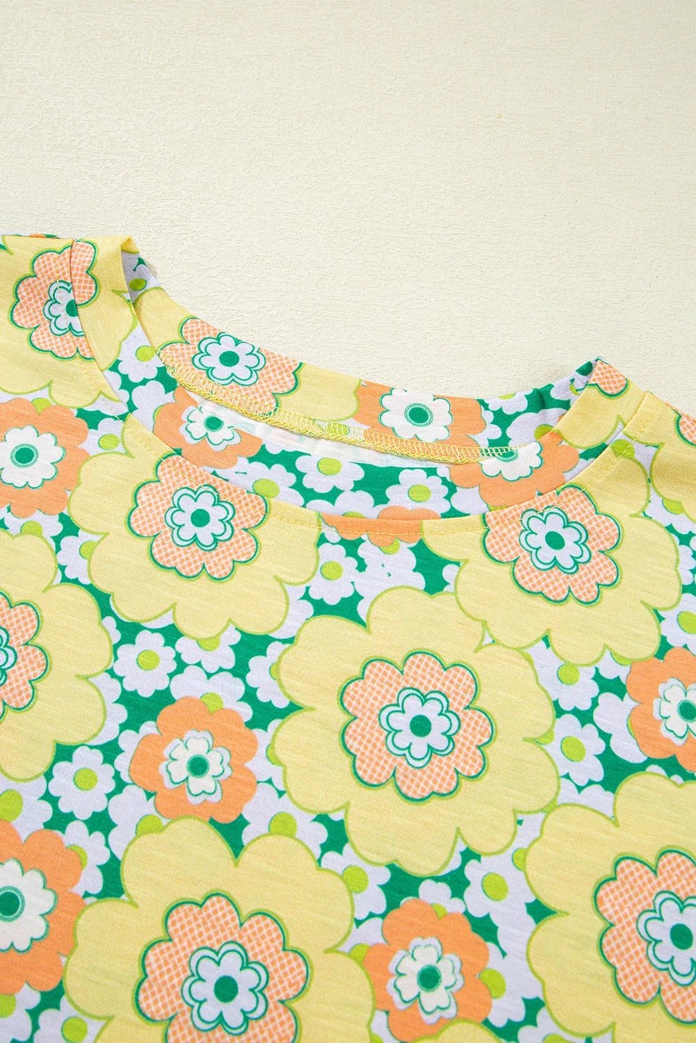 Flower Drop Shoulder Short Sleeve T-Shirt - Rooted & Reckless Co.