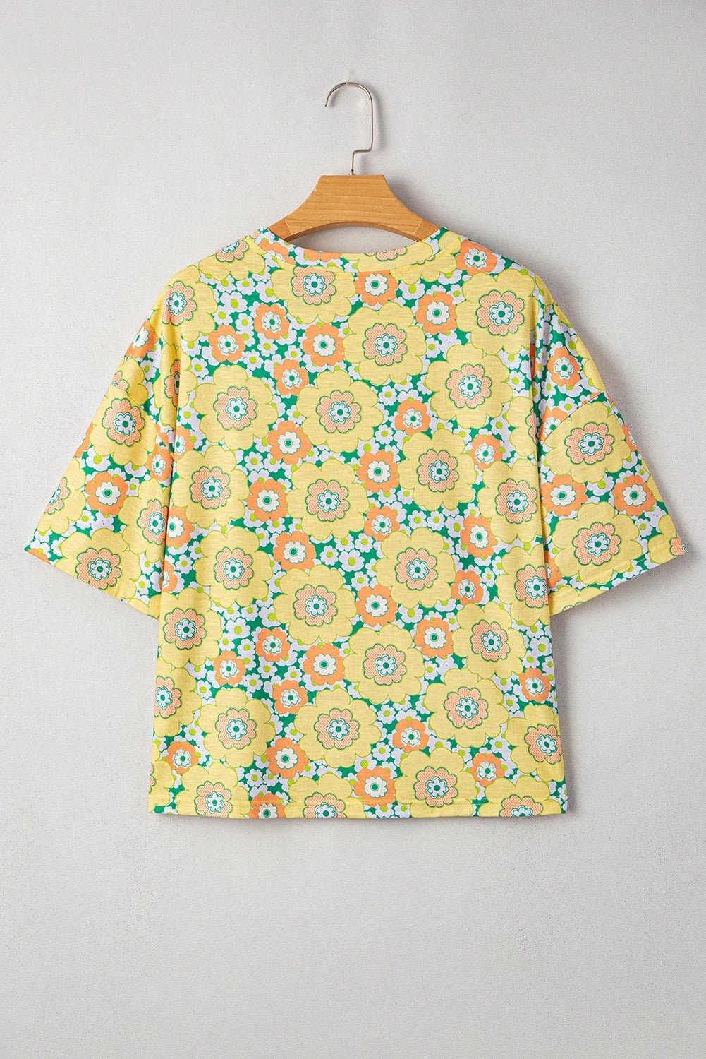 Flower Drop Shoulder Short Sleeve T-Shirt - Rooted & Reckless Co.