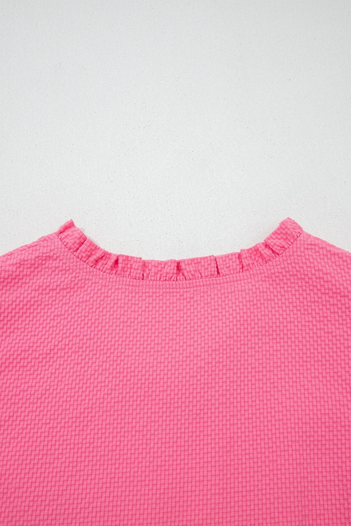 Flower Embroidered Puff Sleeve Frilled V-Neck Blouse - Rooted & Reckless Co.