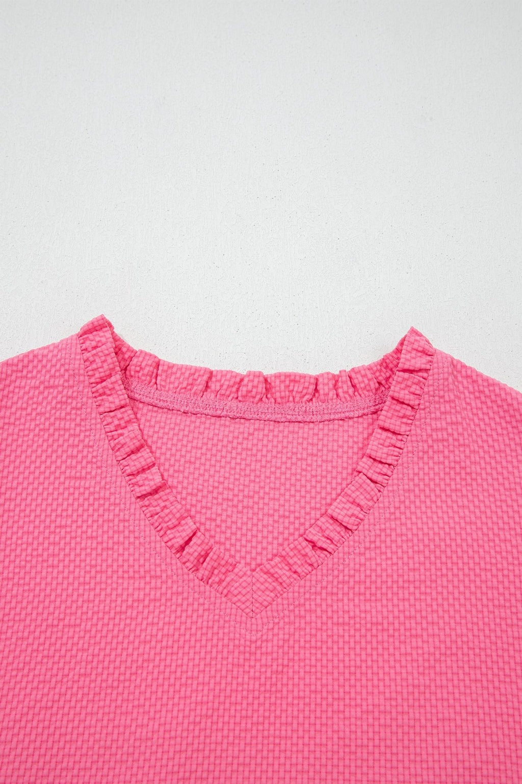 Flower Embroidered Puff Sleeve Frilled V-Neck Blouse - Rooted & Reckless Co.