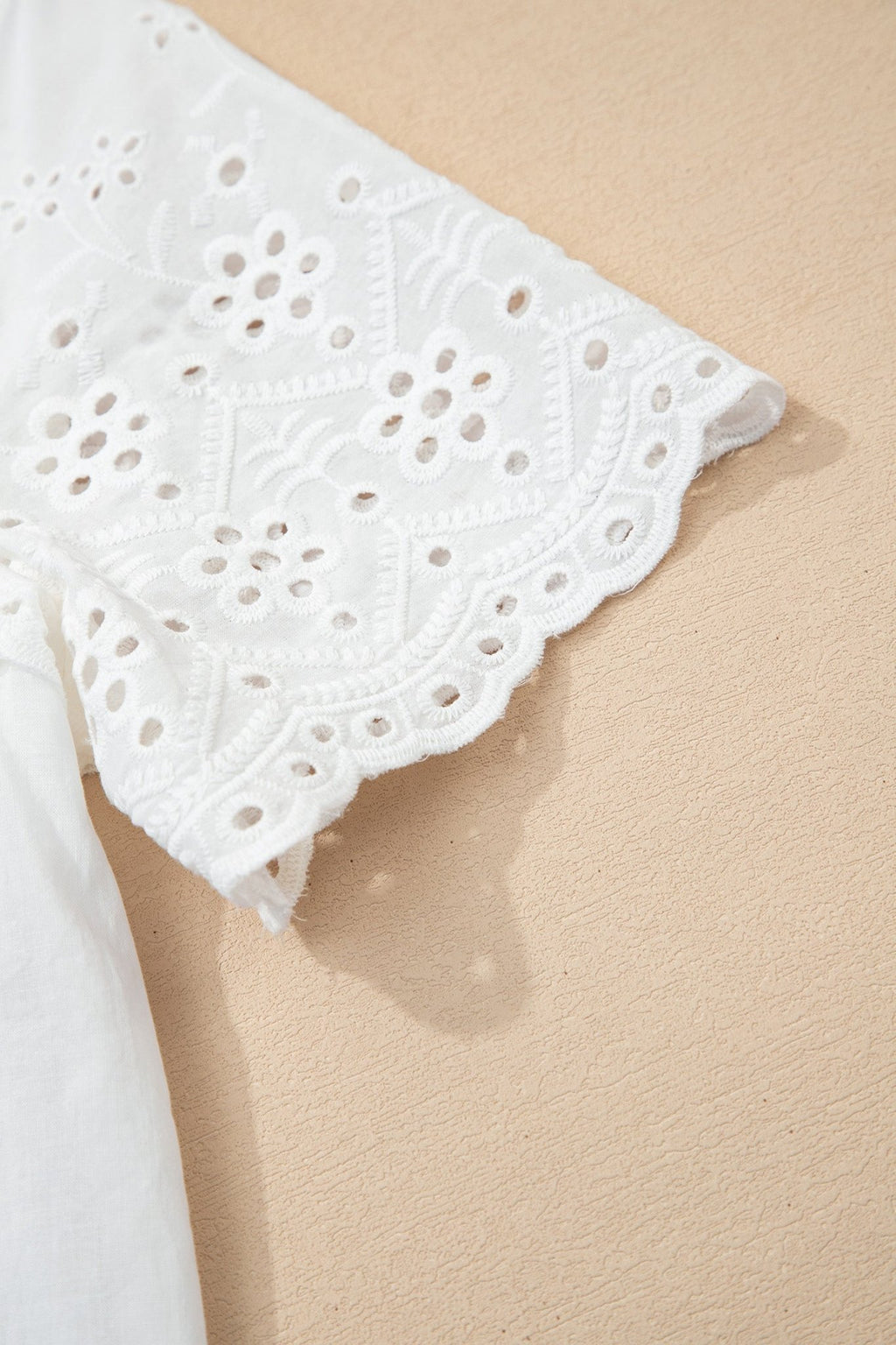 Flower Eyelet Embroidered Patchwork Sheer Shirt - Rooted & Reckless Co.