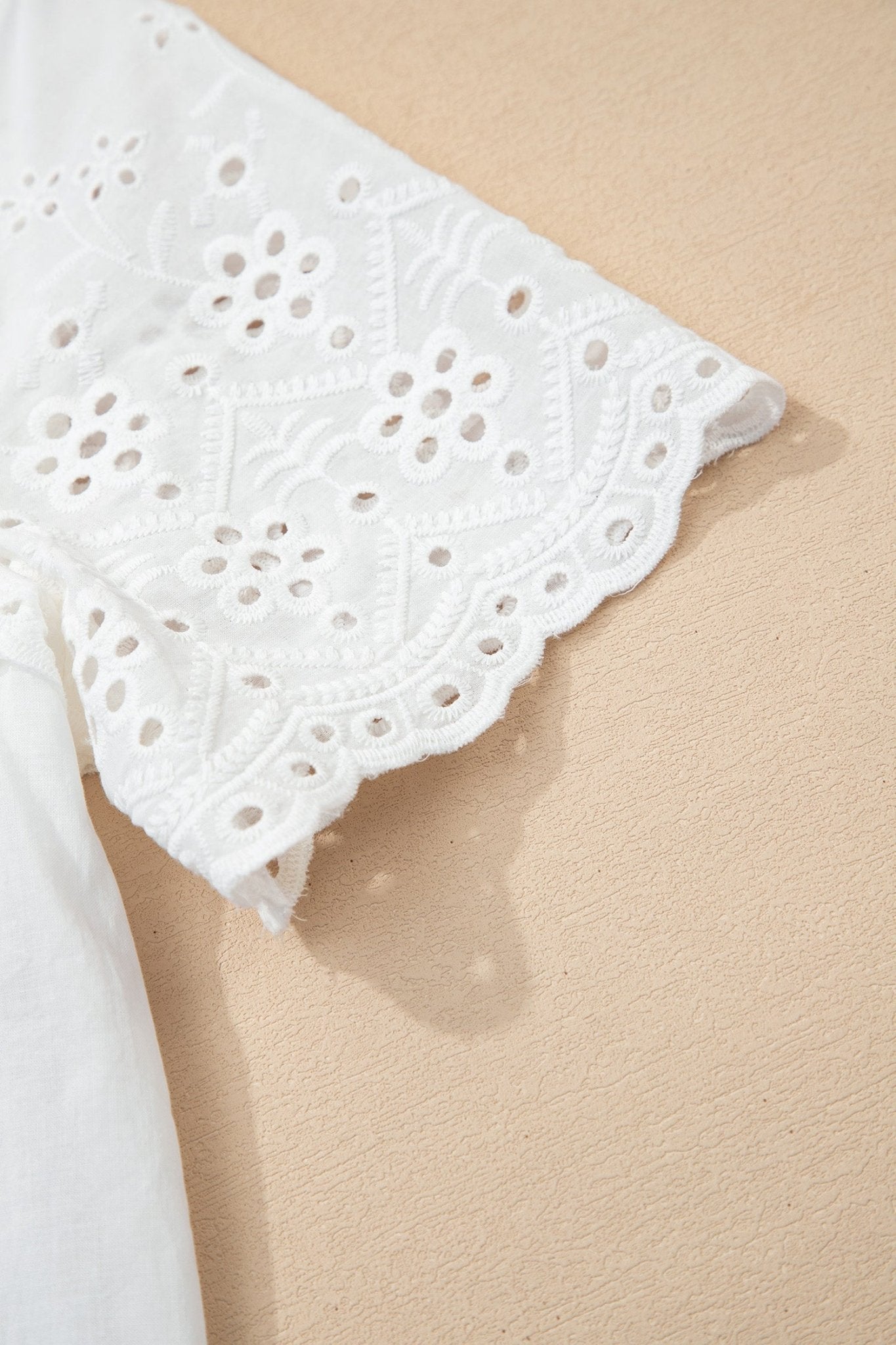 Flower Eyelet Embroidered Patchwork Sheer Shirt - Rooted & Reckless Co.