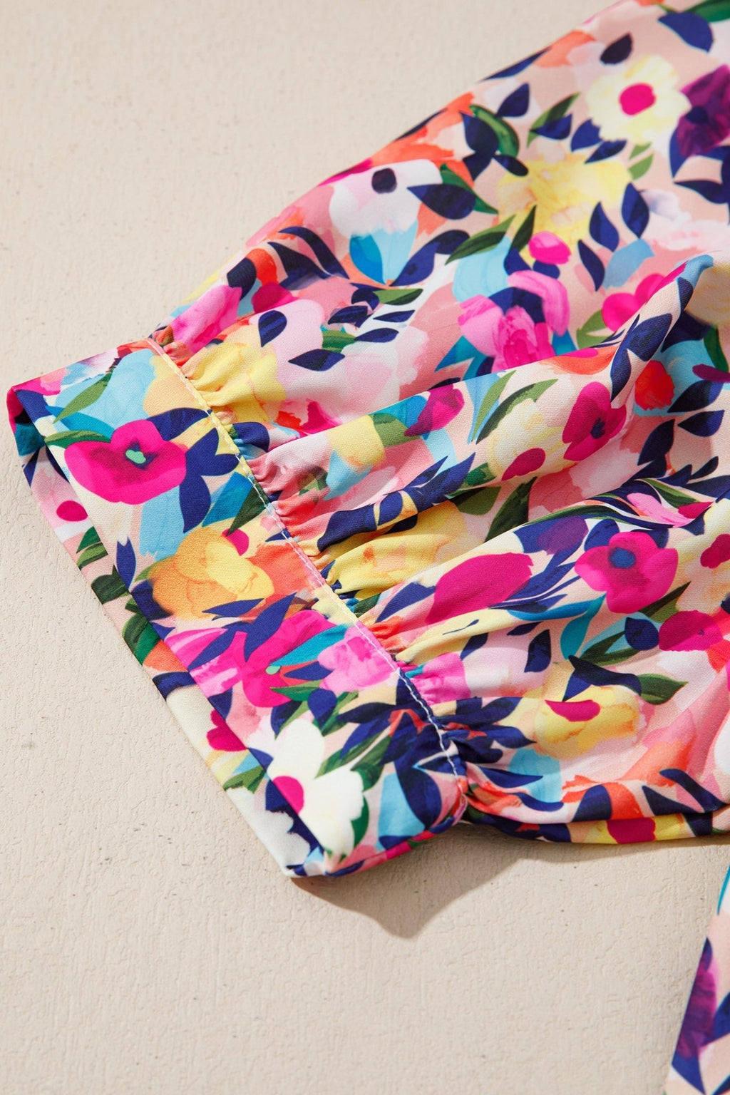 Flower Frilled Collar Puff Sleeve Blouse - Rooted & Reckless Co.