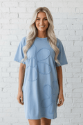 Flower Patchwork Mineral Wash Mini T-Shirt Dress - Rooted & Reckless Co.