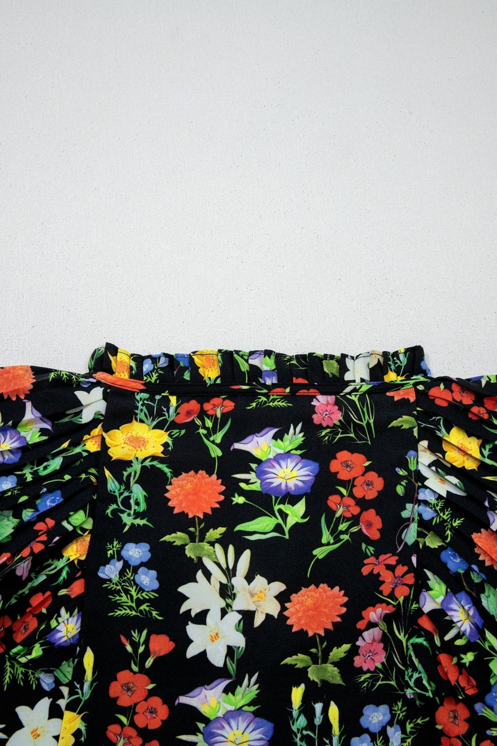 Flower Tiered Flutter Sleeve V-Neck Blouse - Rooted & Reckless Co.