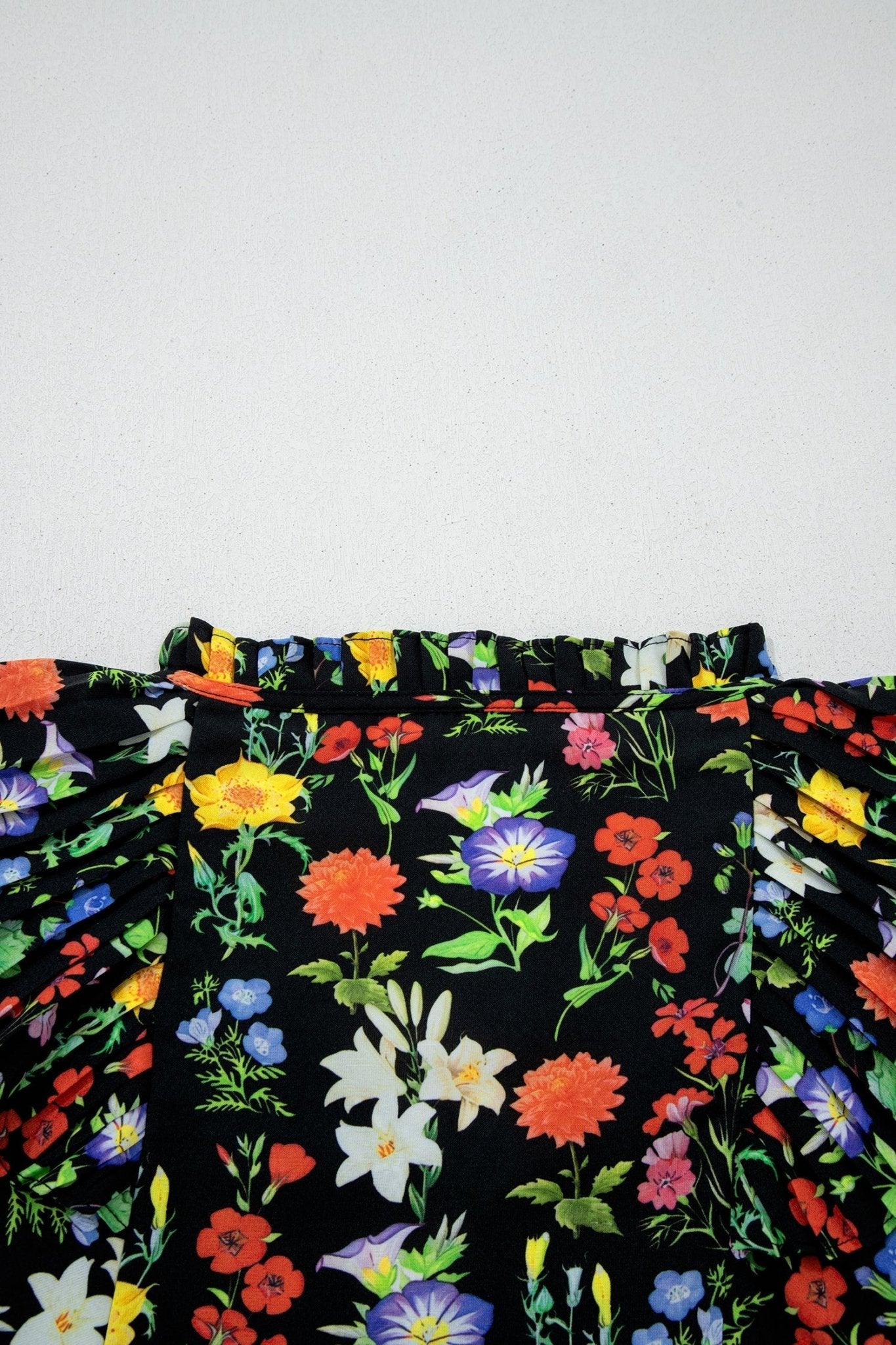 Flower Tiered Flutter Sleeve V-Neck Blouse - Rooted & Reckless Co.