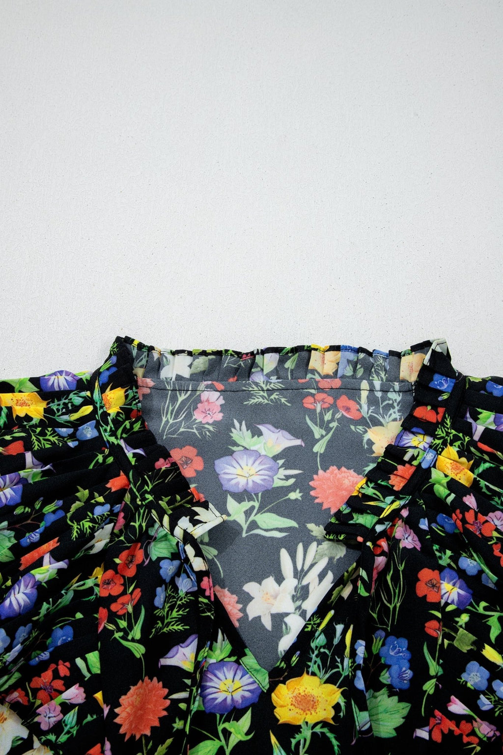 Flower Tiered Flutter Sleeve V-Neck Blouse - Rooted & Reckless Co.