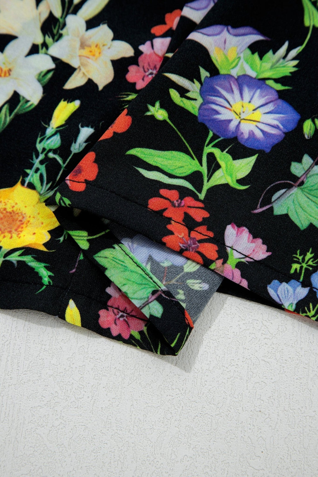 Flower Tiered Flutter Sleeve V-Neck Blouse - Rooted & Reckless Co.