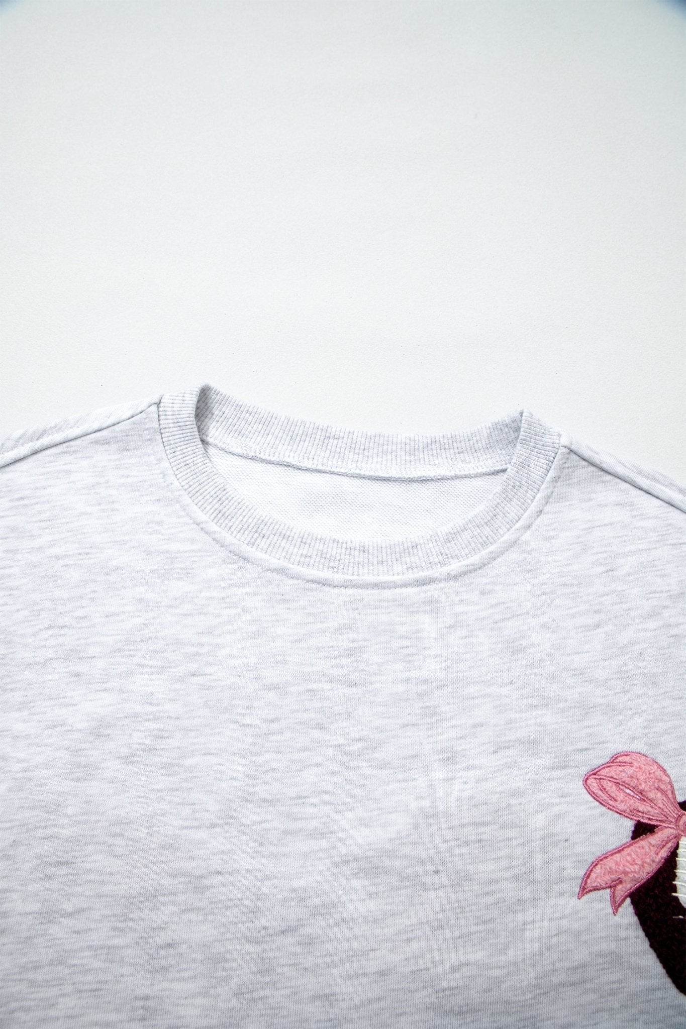 Football Bow Embroidered Patch Long Sleeve Sweatshirt - Rooted & Reckless Co.