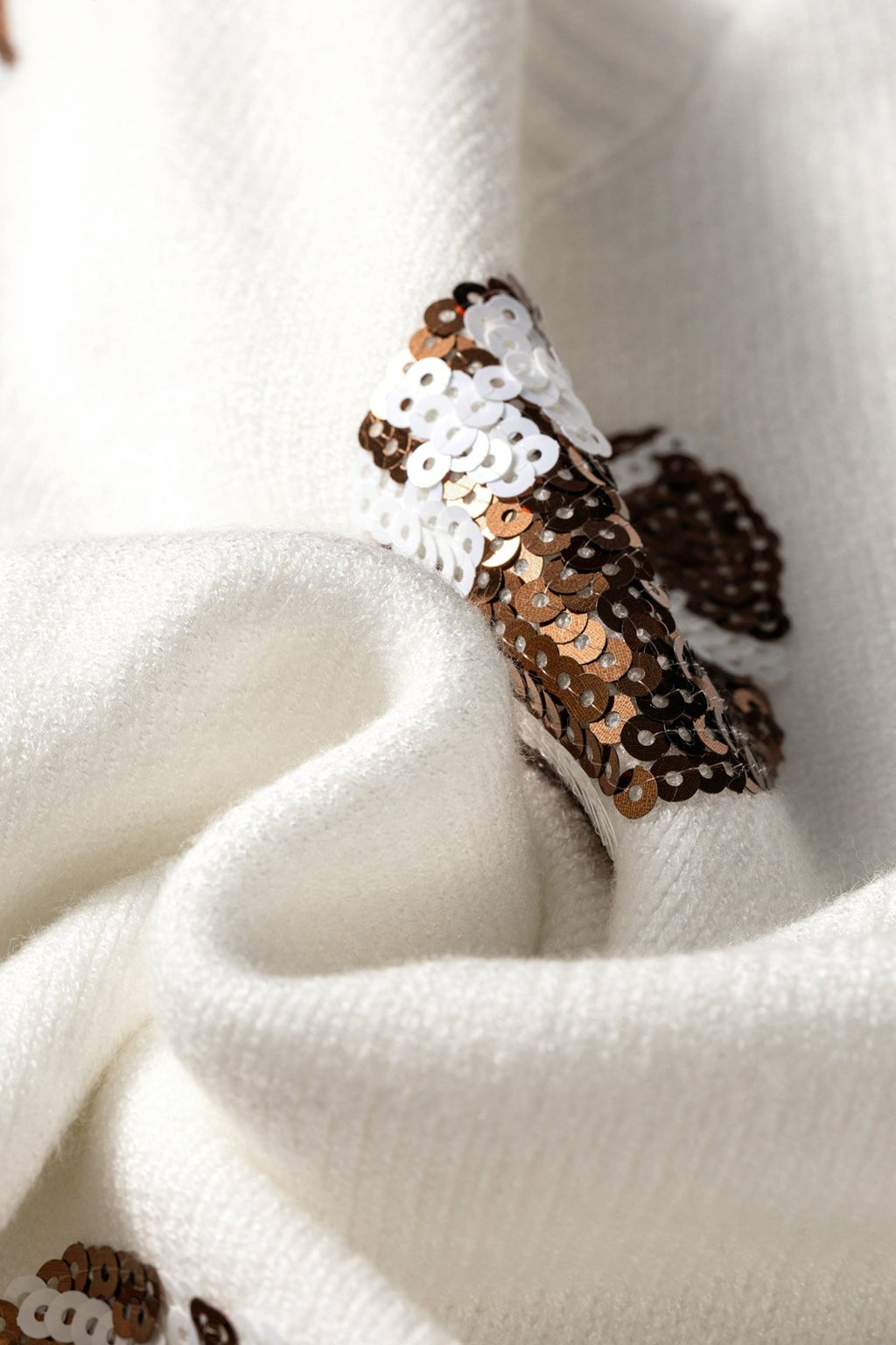 Football Sequin Round Neck Long Sleeve Sweater - Rooted & Reckless Co.